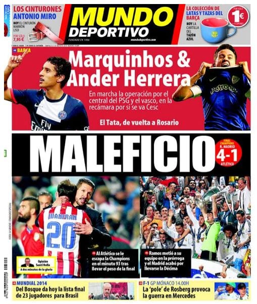 Mundo Deportivo Portada 25.05.14