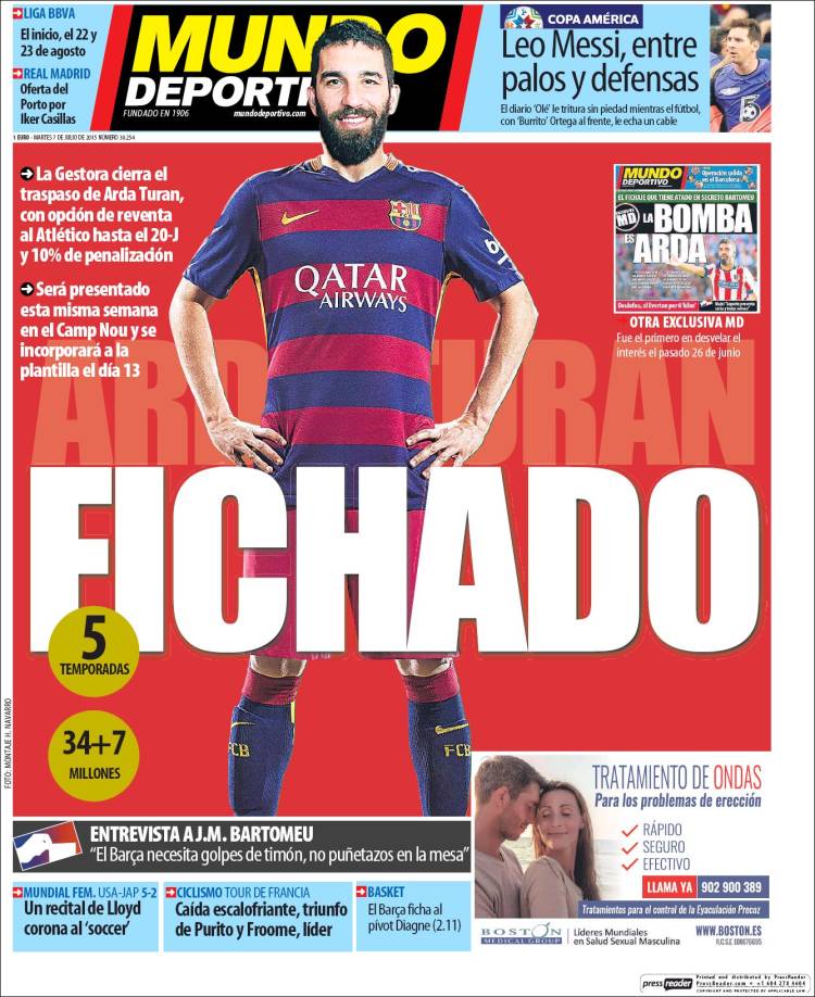 fichaje arda portada mundo deportivo