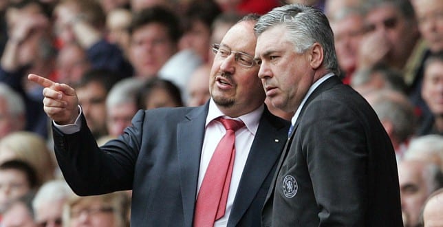 benítez señala junto a ancelotti