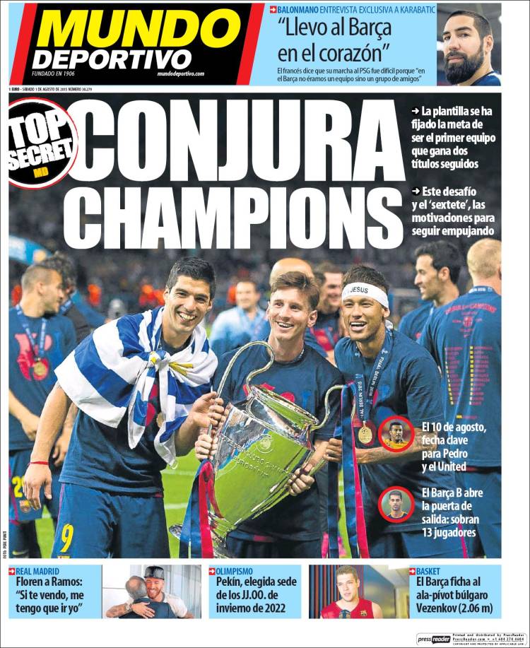 Mundo Deportivo Portada 01.08.15