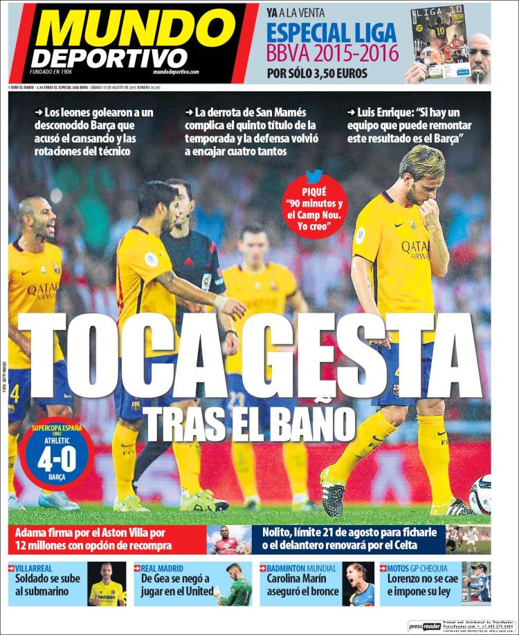 Mundo Deportivo Portada 15.08.15