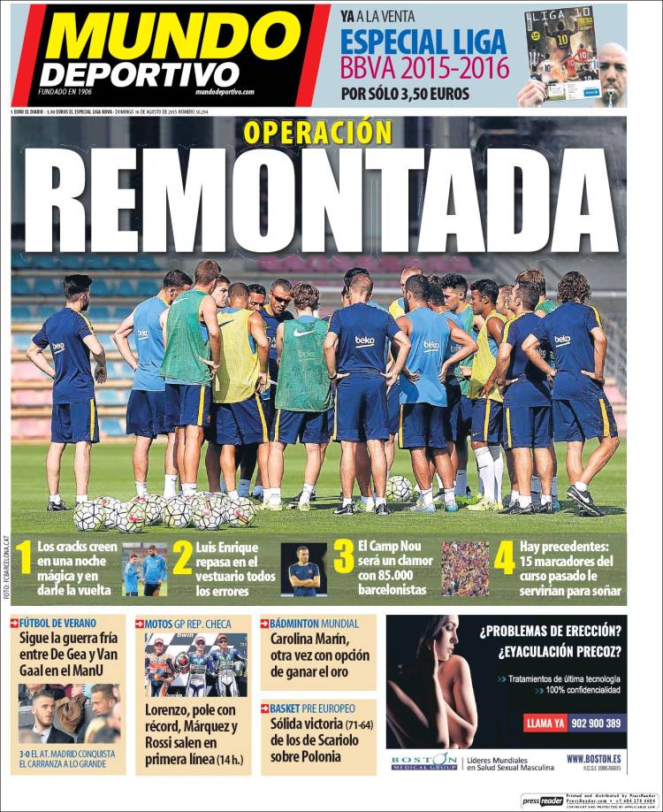 Mundo Deportivo Portada 16.08.15