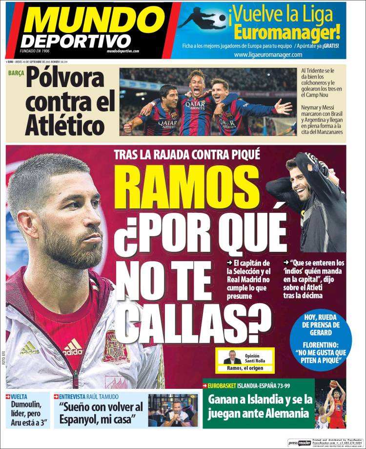 mundo deportivo ramos por que no te callas