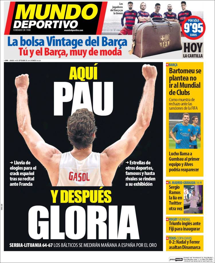 Mundo Deportivo Portada 19.09.15