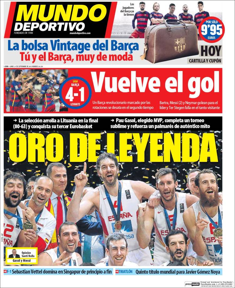 Mundo Deportivo Portada 21.09.15