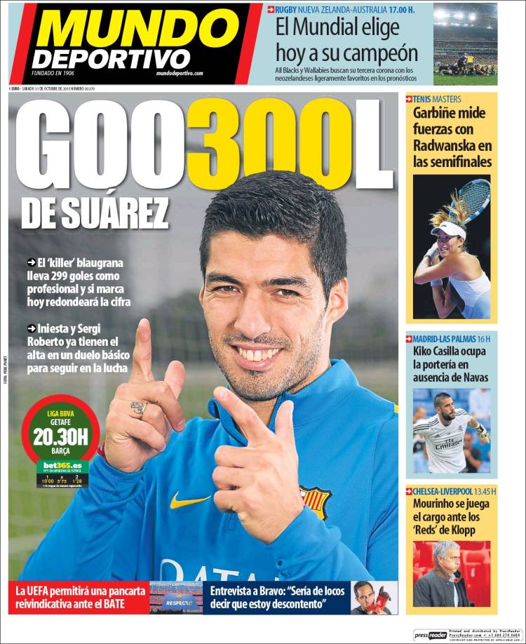 Portada Mundo Deportivo 31.10.15