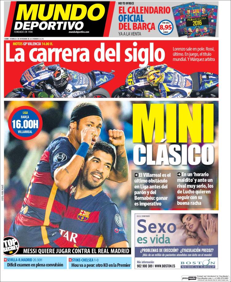 Mundo Deportivo Portada 08.11.15