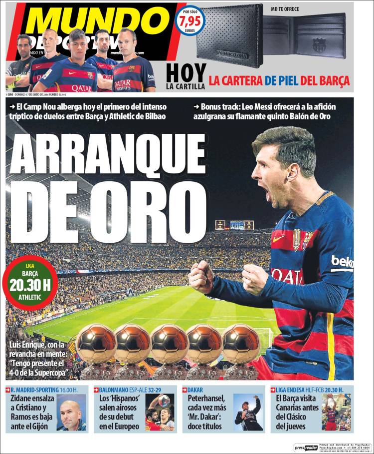 Mundo Deportivo Portada 17.01.16