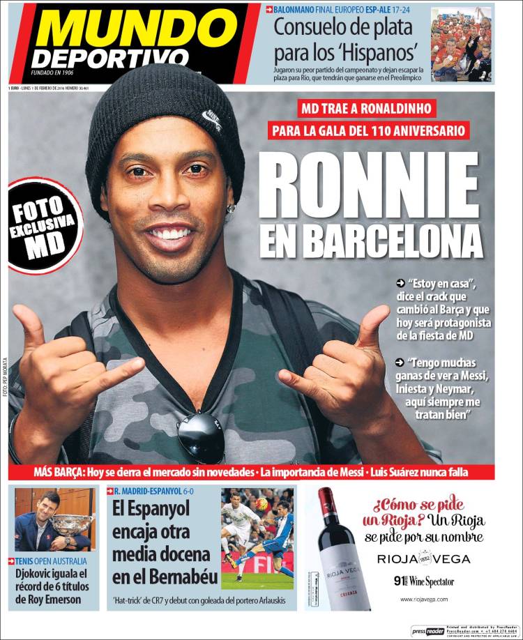 Mundo Deportivo Portada 01.02.16