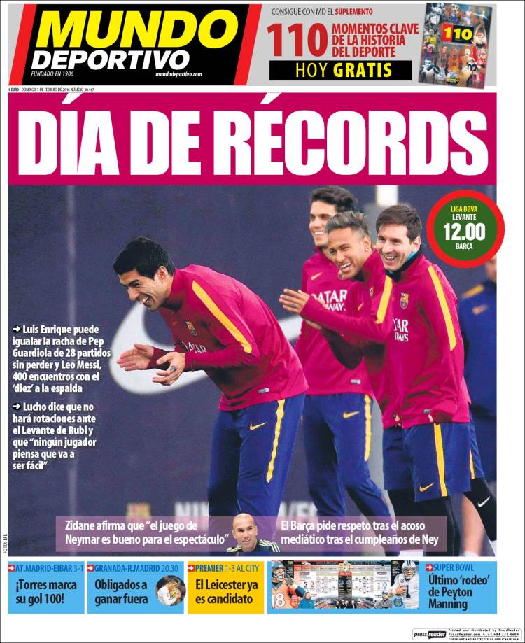 Mundo Deportivo Portada 07.02.16