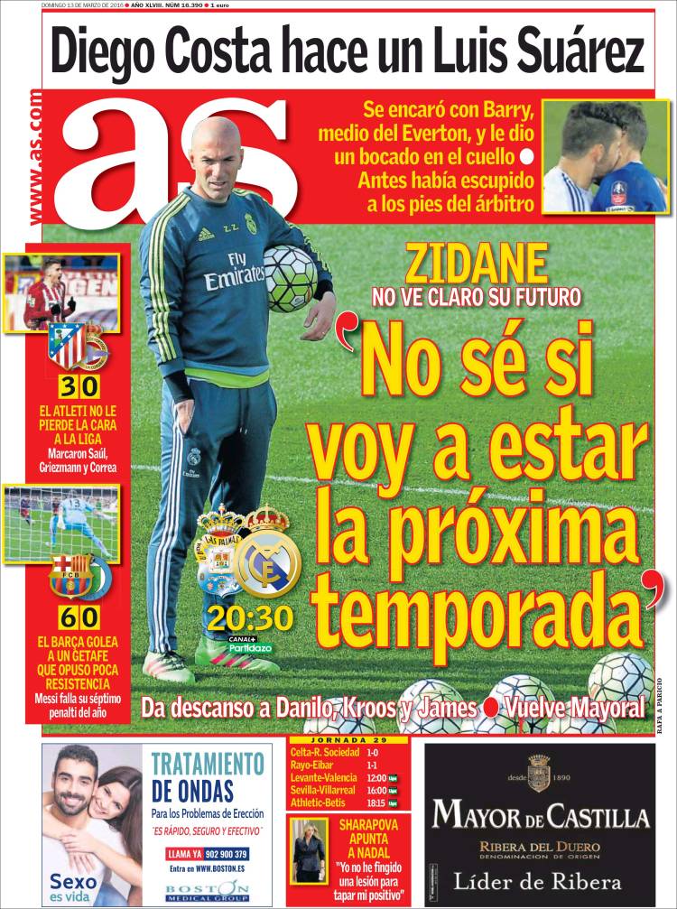 As Portada Zidane próxima temporada 13.03.16