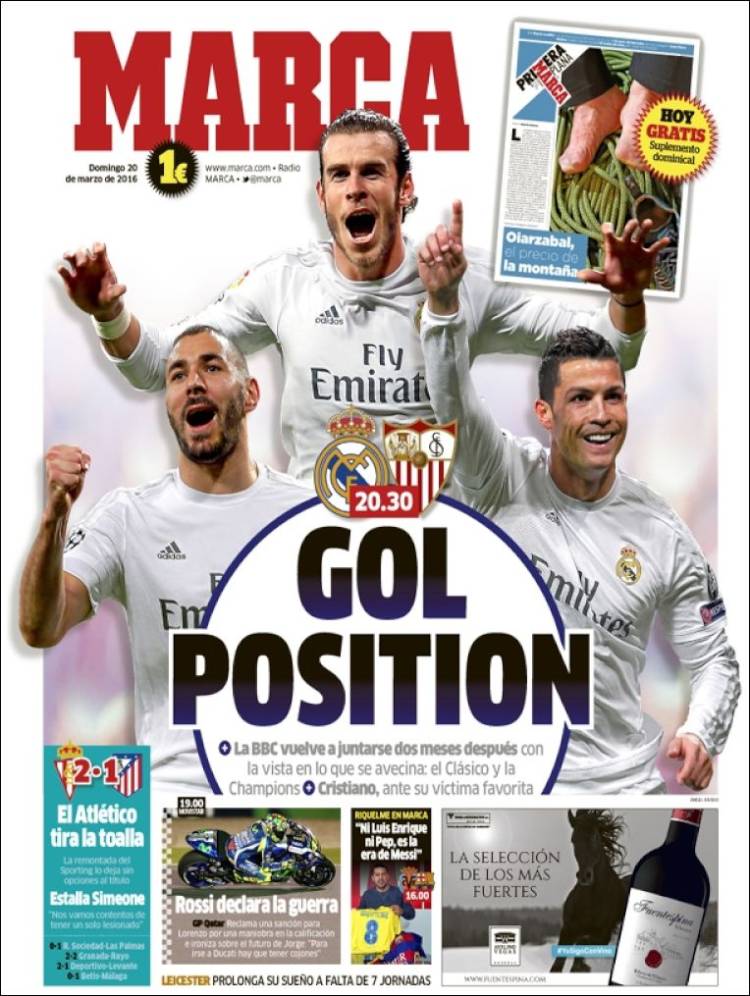 Portada Marca 20.03.16 gol position