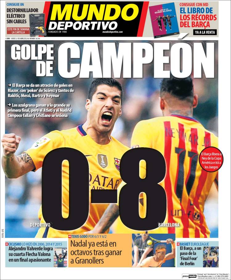 Mundo Deportivo Portada Golpe de campeón 21.04.16
