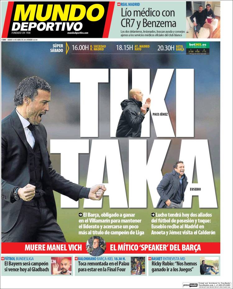 Mundo Deportivo TikiTaka 30.04.16
