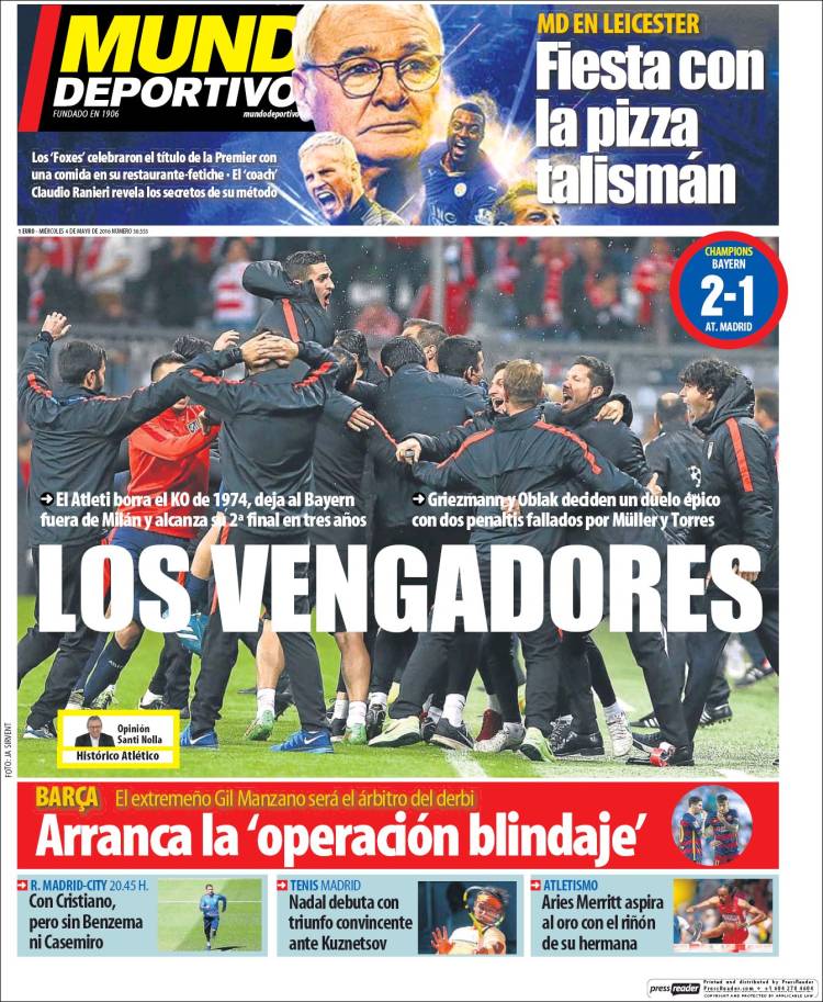 Mundo Deportivo Portada Los Vengadores 04.05.16