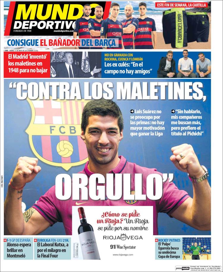 Mundo Deportivo Portada Maletines 13.05.16