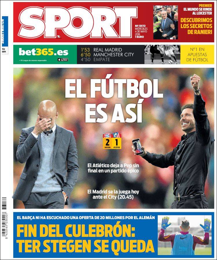 Sport Portada Fútbol es así 04.05.16