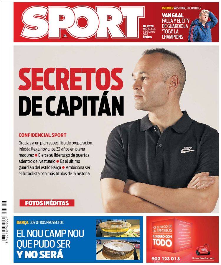 Sport Portada Iniesta 11.05.16