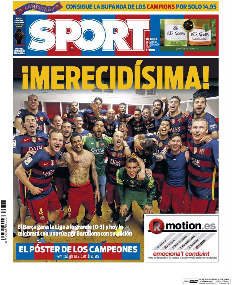 Sport Portada Merecidísima 15.05.16