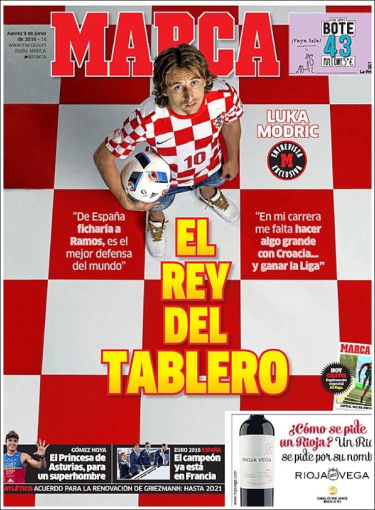 Marca Portada Modric 09.06.16