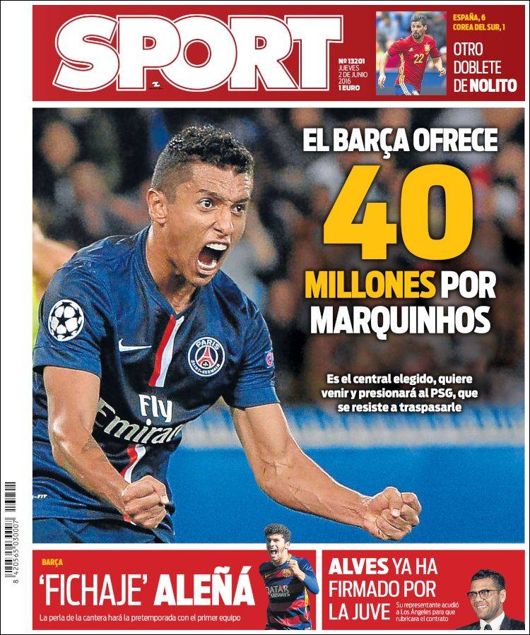 Sport Portada Marquinhos 02.06.16