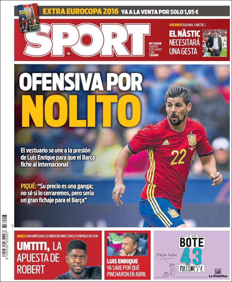 Sport Portada Nolito 09.06.16