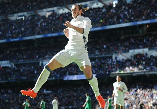 Gareth Bale celebra ante el Leganés (Foto Goal.com)