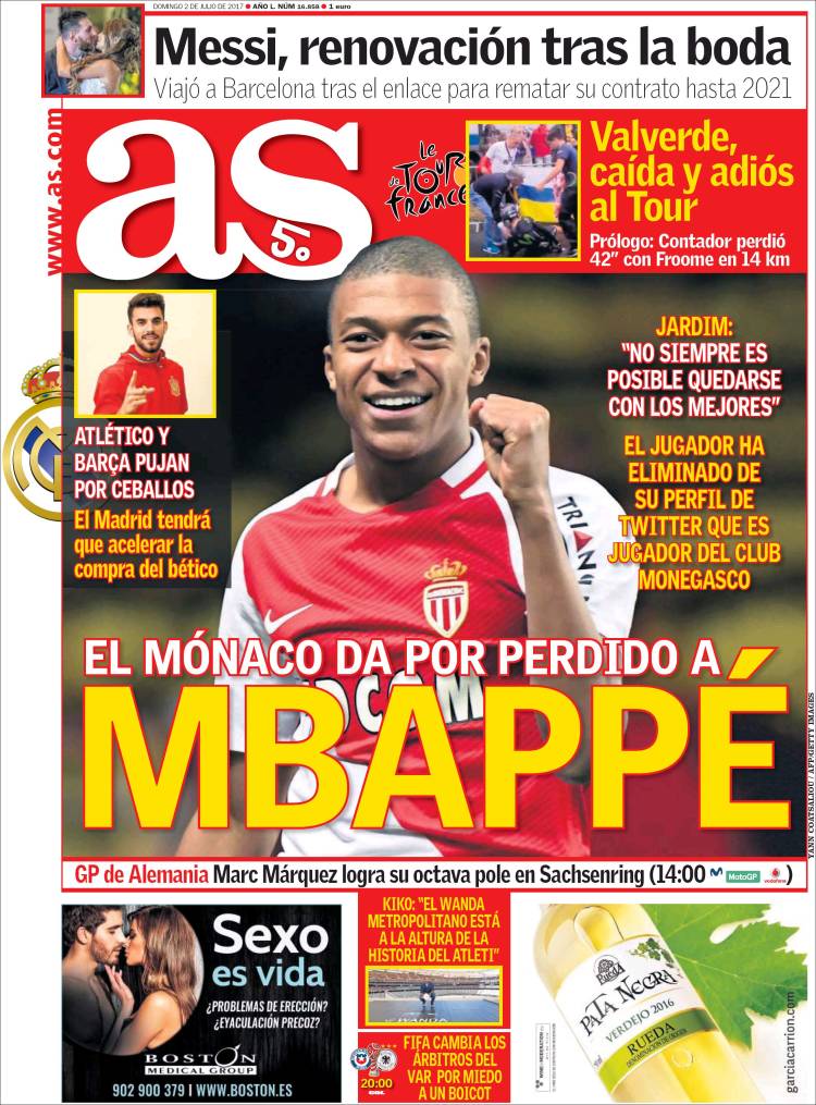 As Portada Mbappé 02.07.17