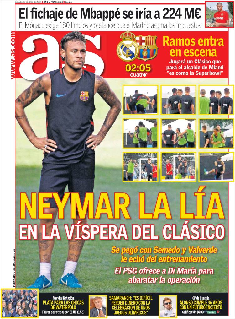 As Portada Neymar 29.07.17