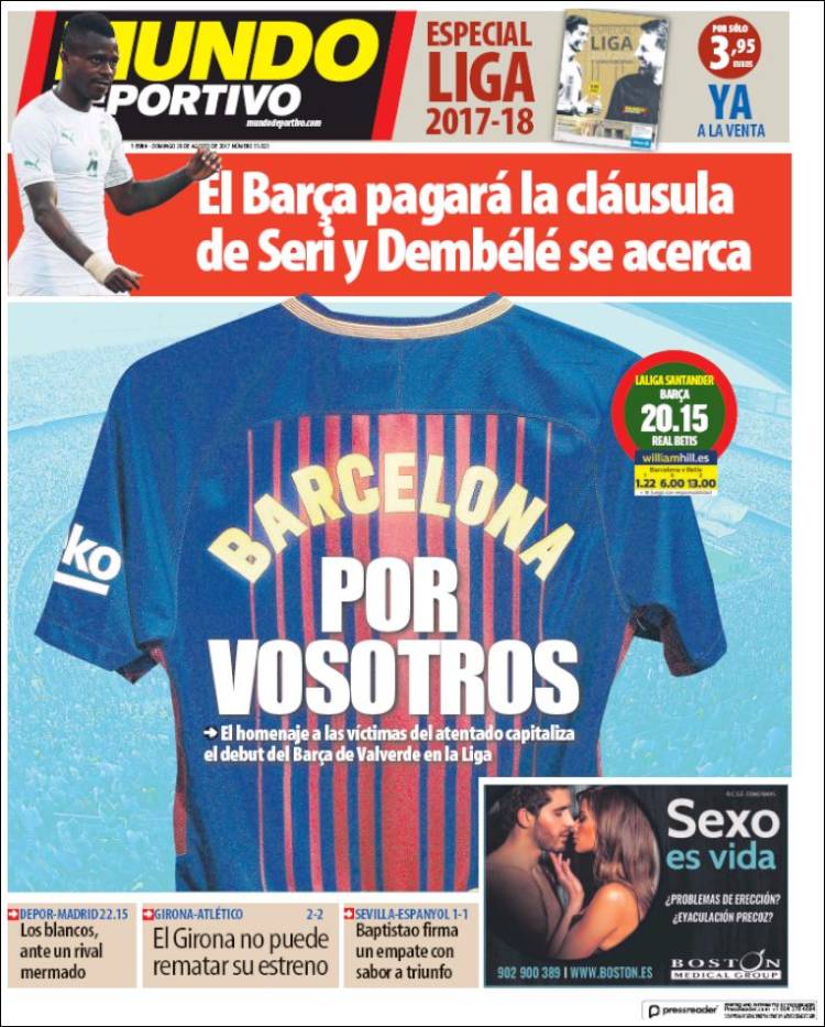 Mundo Deportivo Portada 20.08.17
