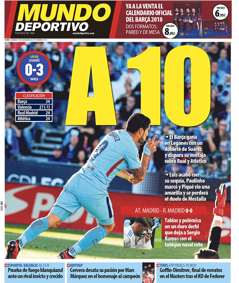 Mundo Deportivo Portada Derbi 19.11.17