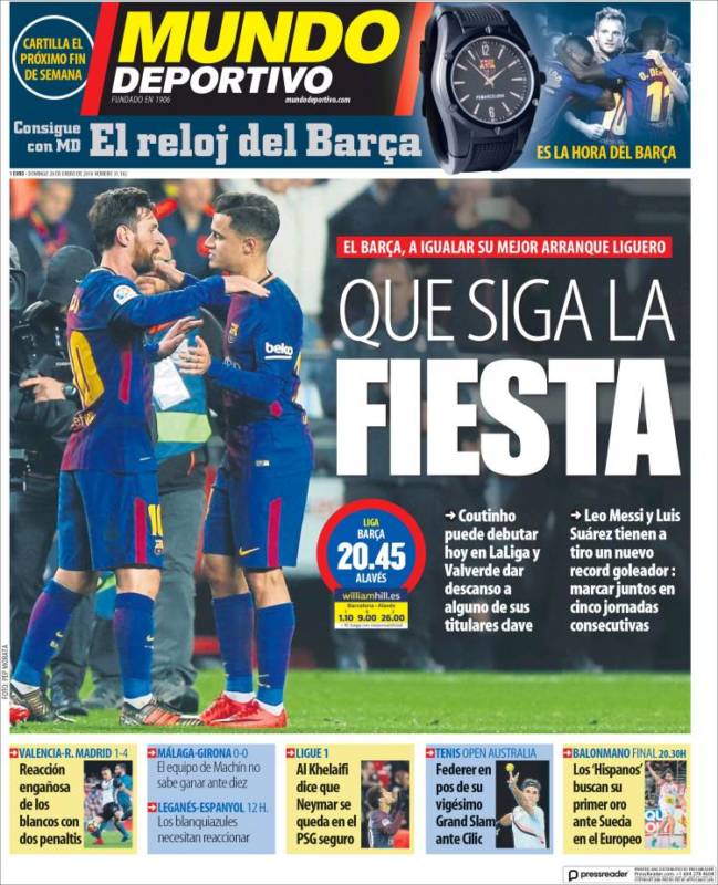 Mundo Deportivo Portada Fiesta 28.01.18