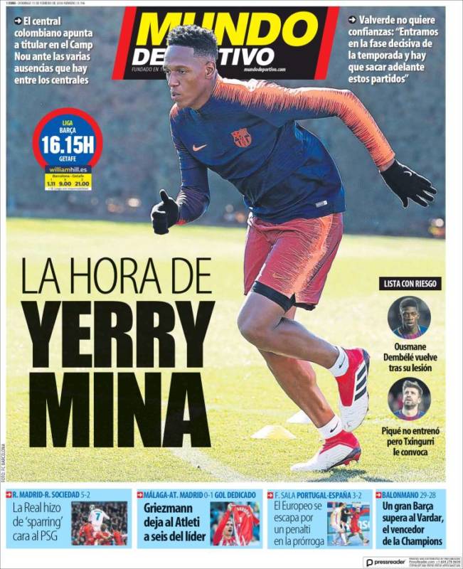 Mundo Deportivo Yerry Mina 11.02.18