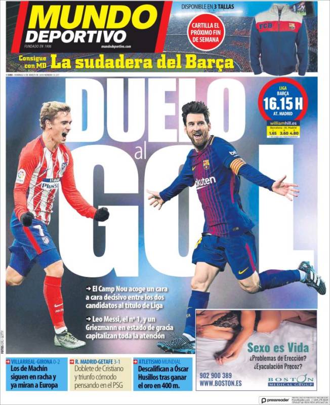 Mundo Deportivo Portada Duelo 04.03.18