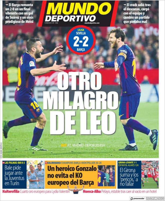 Mundo Deportivo Portada Messi 01.04.18
