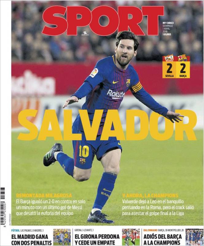 Sport Portada Messi 01.04.18