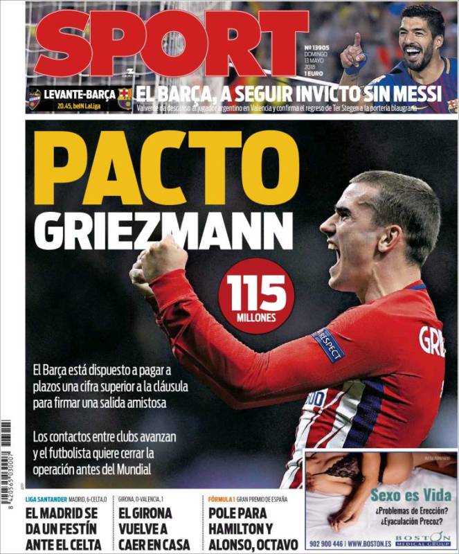 Sport Portada Griezmann 13.05.18