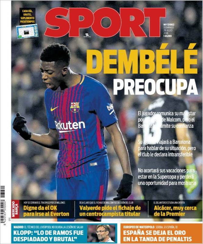 Sport Portada Dembélé 29.07.18