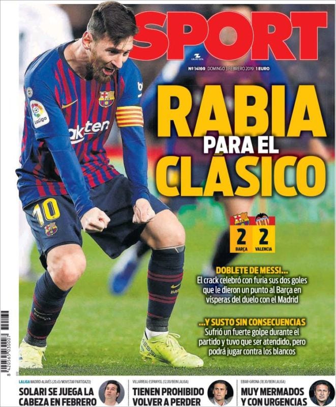 Sport Portada Rabia 03.02.19