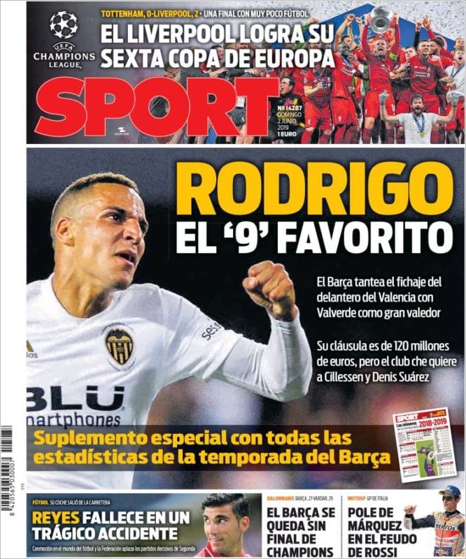 Sport Portada Rodrigo 02.06.19