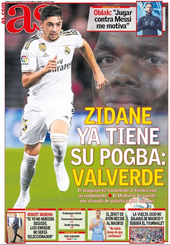 Portadas AS Fede Valverde y Paul Pogba