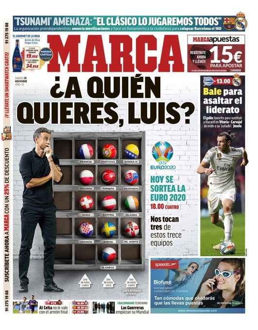Portada MARCA 30/11 Portada MARCA 30/11