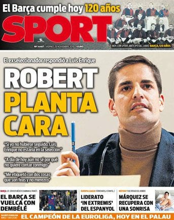 Portada Sport Robert Moreno y Luis Enrique