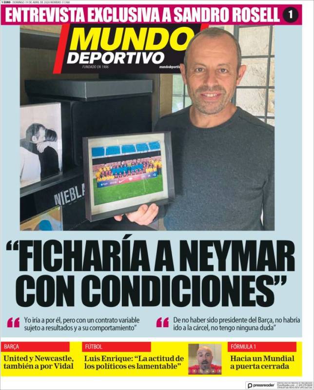 Portada Mundo Deportivo 19-04-20