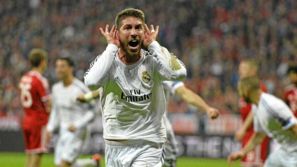 Sergio Ramos celebra un gol.