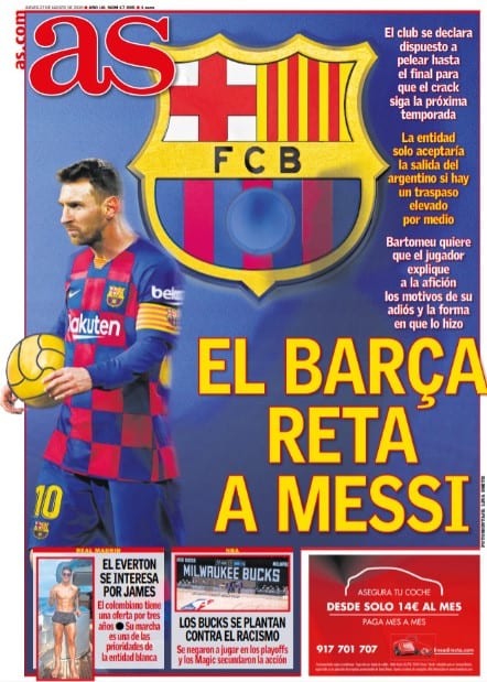 Portada AS Messi Barça