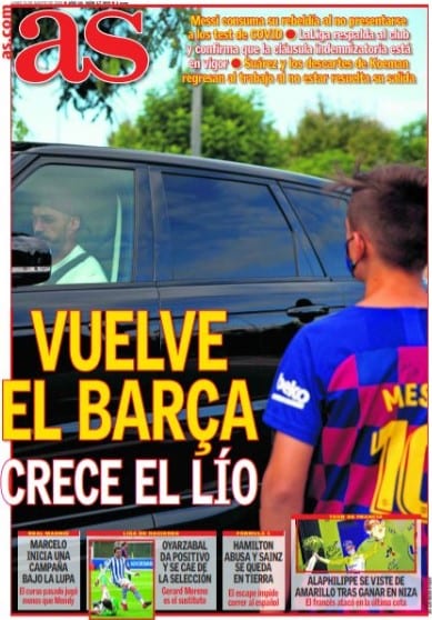 Portada AS Messi rebeldía