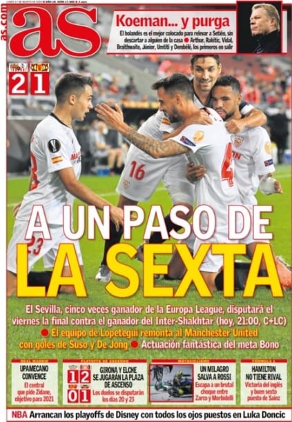 Portada Diario AS Sevilla sexta final