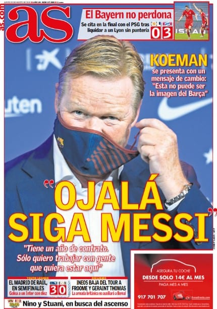 Koeman y Messi Portada AS Koeman y Messi