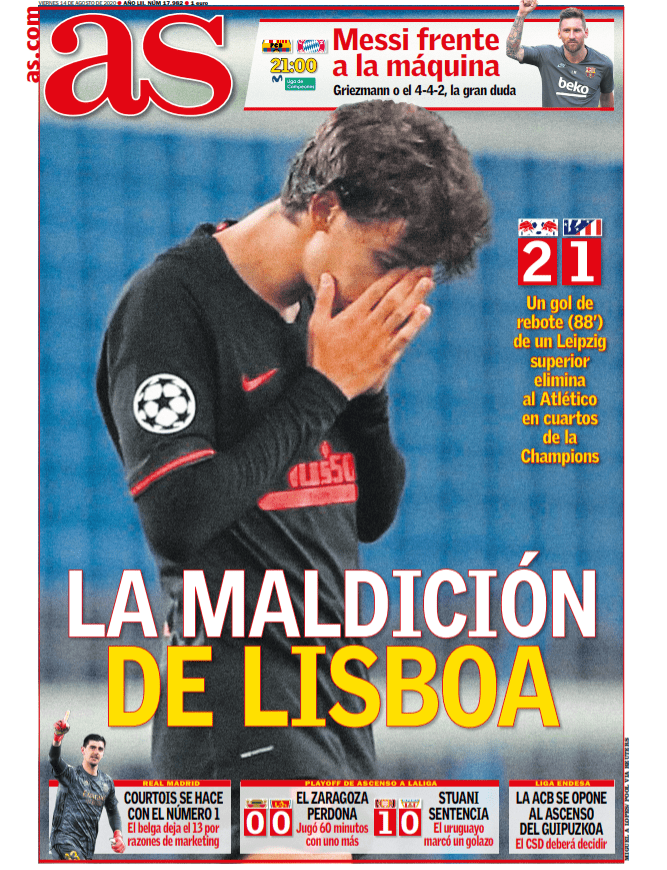 Portada del diario As.